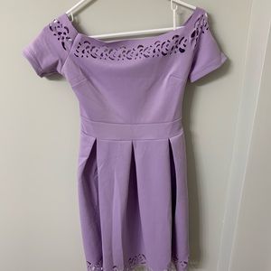 Purple Off-Shoulder Dress